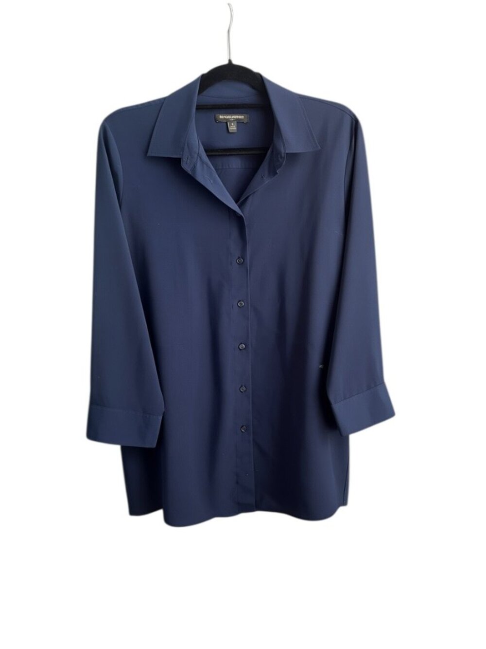 Banana Republic Navy Lined Blouse Size L | 3/4 Sleeve Button Front